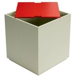 Hübsch Vault Sidebord/Opbevaringsboks 40x40 cm, Lysegrøn/Rød