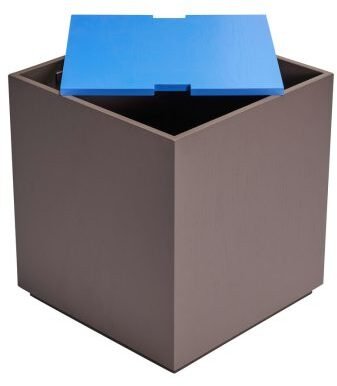 Hbsch Vault Beistelltisch/Aufbewahrungsbox 40x40 cm, Blau/Braun