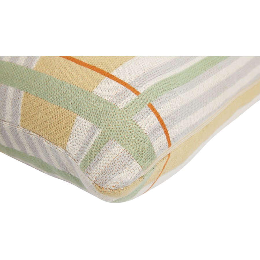 Hbsch Quadrum Strickkissen 40x60 cm, Beige/Orange/Grn