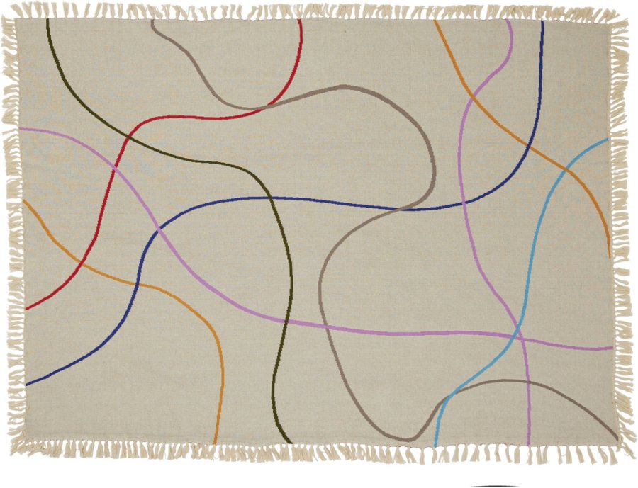 Hbsch Outline Teppich 140x200 cm, Sand/Multicolour