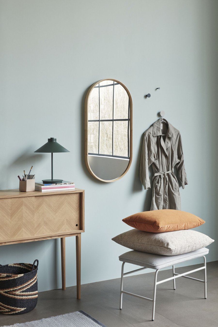 Hbsch Mood Wandspiegel H95 cm, Bambus