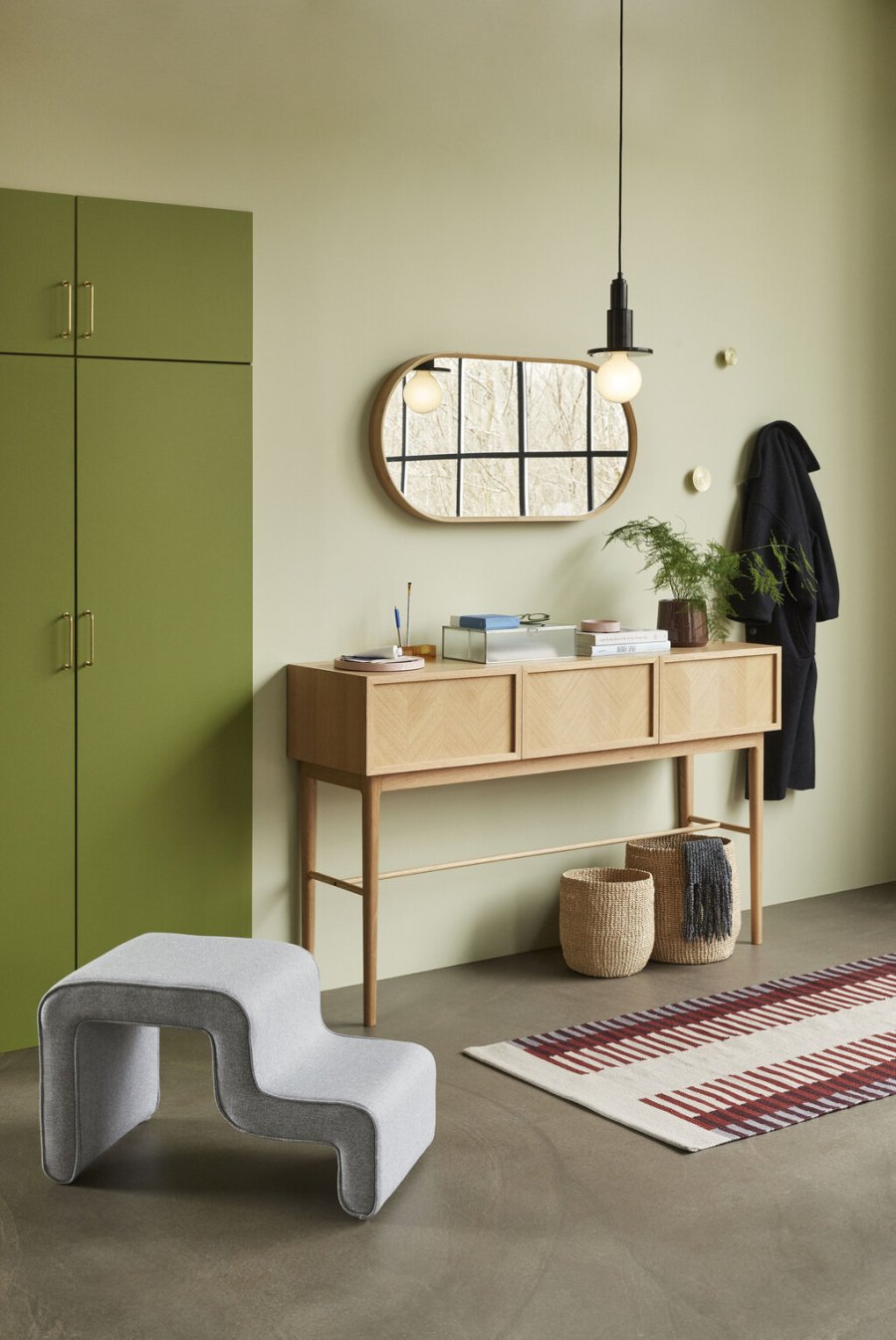Hbsch Mood Wandspiegel H95 cm, Bambus