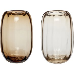 Hübsch Ripple Vasen 2er Set, Braun