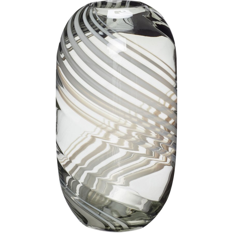 Hbsch Swirl Vase H28 cm, Klar/Wei