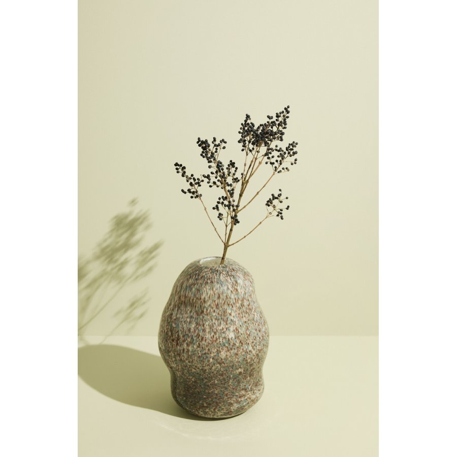 Hbsch Miro Vase H29 cm, Blau/Wei/Braun