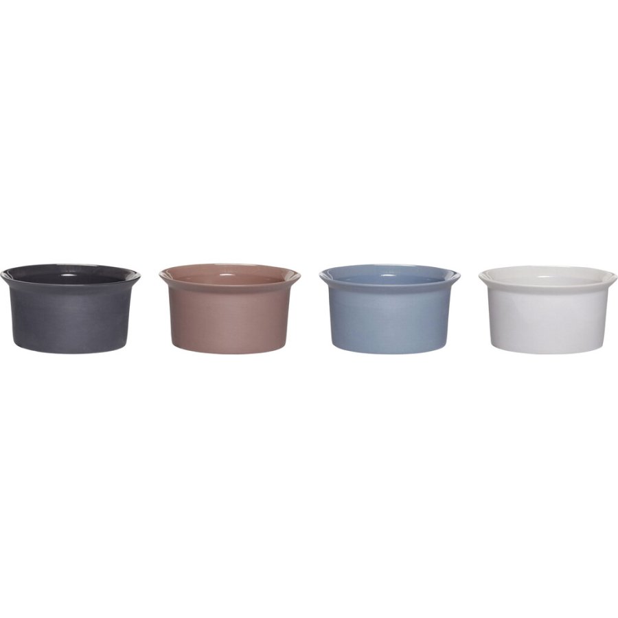 Hbsch Glacier Schalen 4er Set 12 cm, Grau/Wei/Blau/Pink