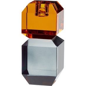Hbsch Gem Kerzenhalter H14 cm, Orange/Rauchfarbe