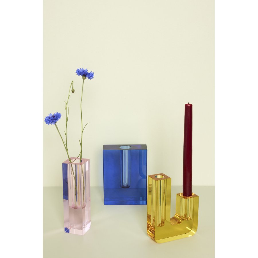 Hbsch Block Vase H16 cm, Blau