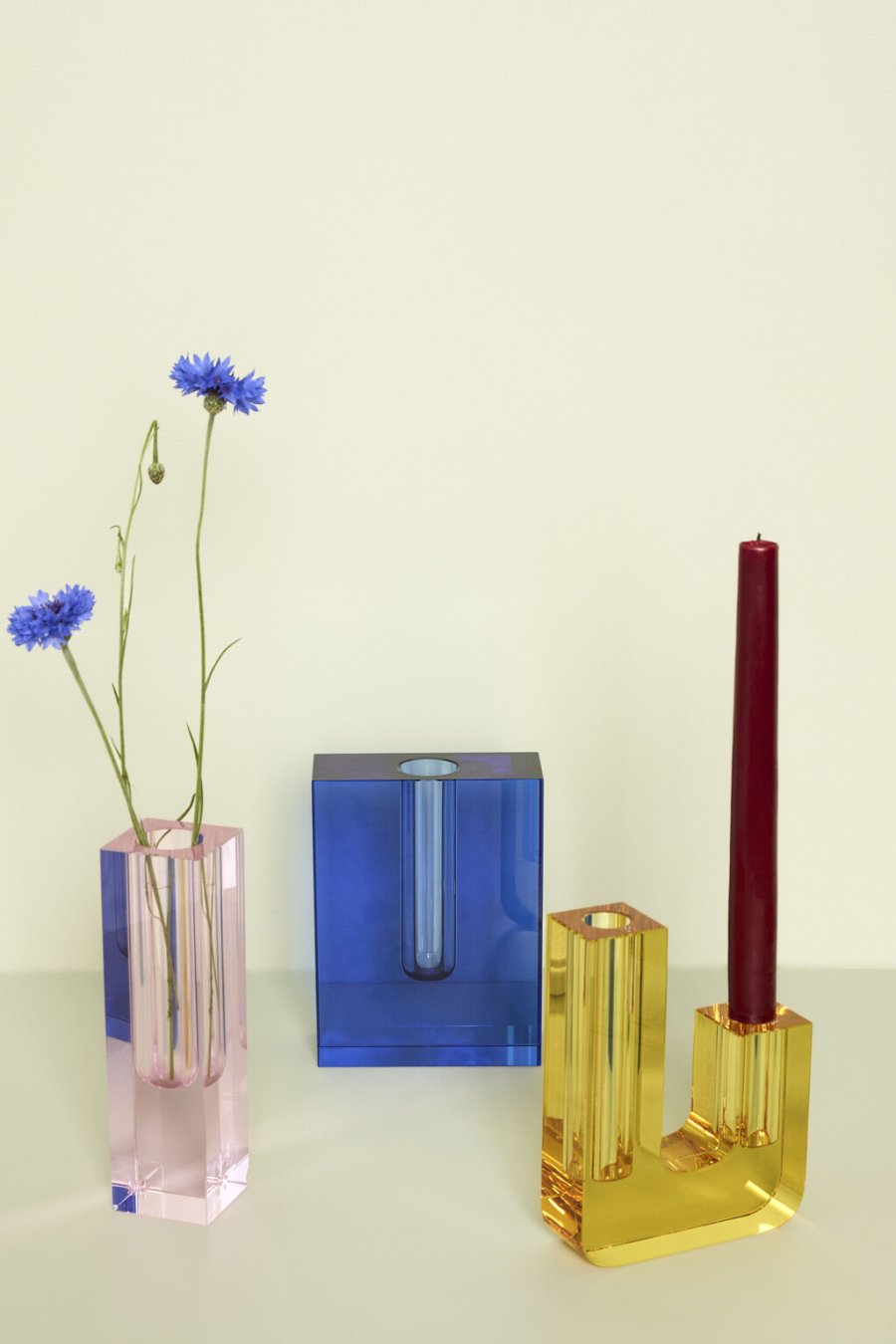 Hbsch Block Vase H16 cm, Blau