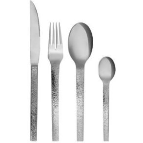 Hbsch Mano Besteck-Set 16-teilig, Strukturierter Stahl