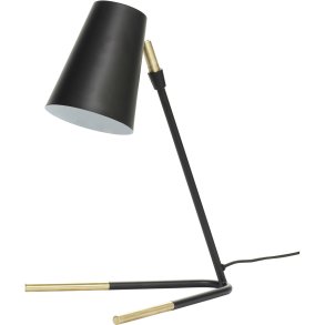 Hübsch Slant Tischlampe H44 cm, Schwarz/Messing