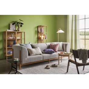 Hübsch Ori Pude 50x50 cm, Beige/Olivengrøn