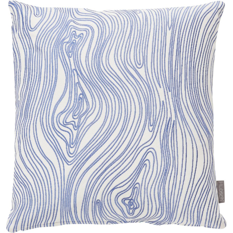 Hübsch Structure Pude 45x45 cm, Bl/Hvid