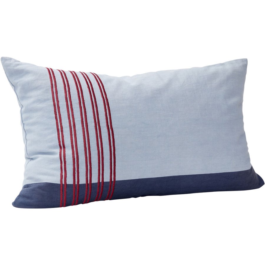 Hbsch Stitch Kissen 50x80 cm, Blau/Rot