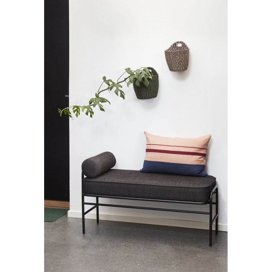 Hbsch Stitch Kissen 60x40 cm, Blau/Burgunder/Pink