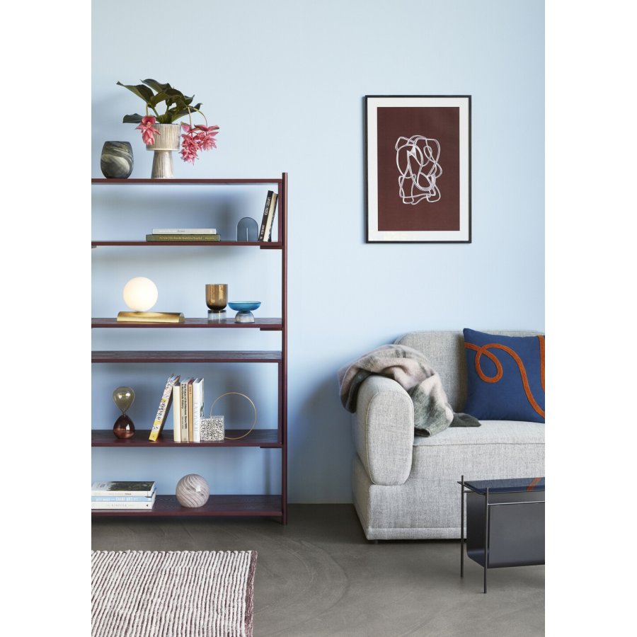 Hbsch Wave Kissen 50x50 cm, Blau/Orange