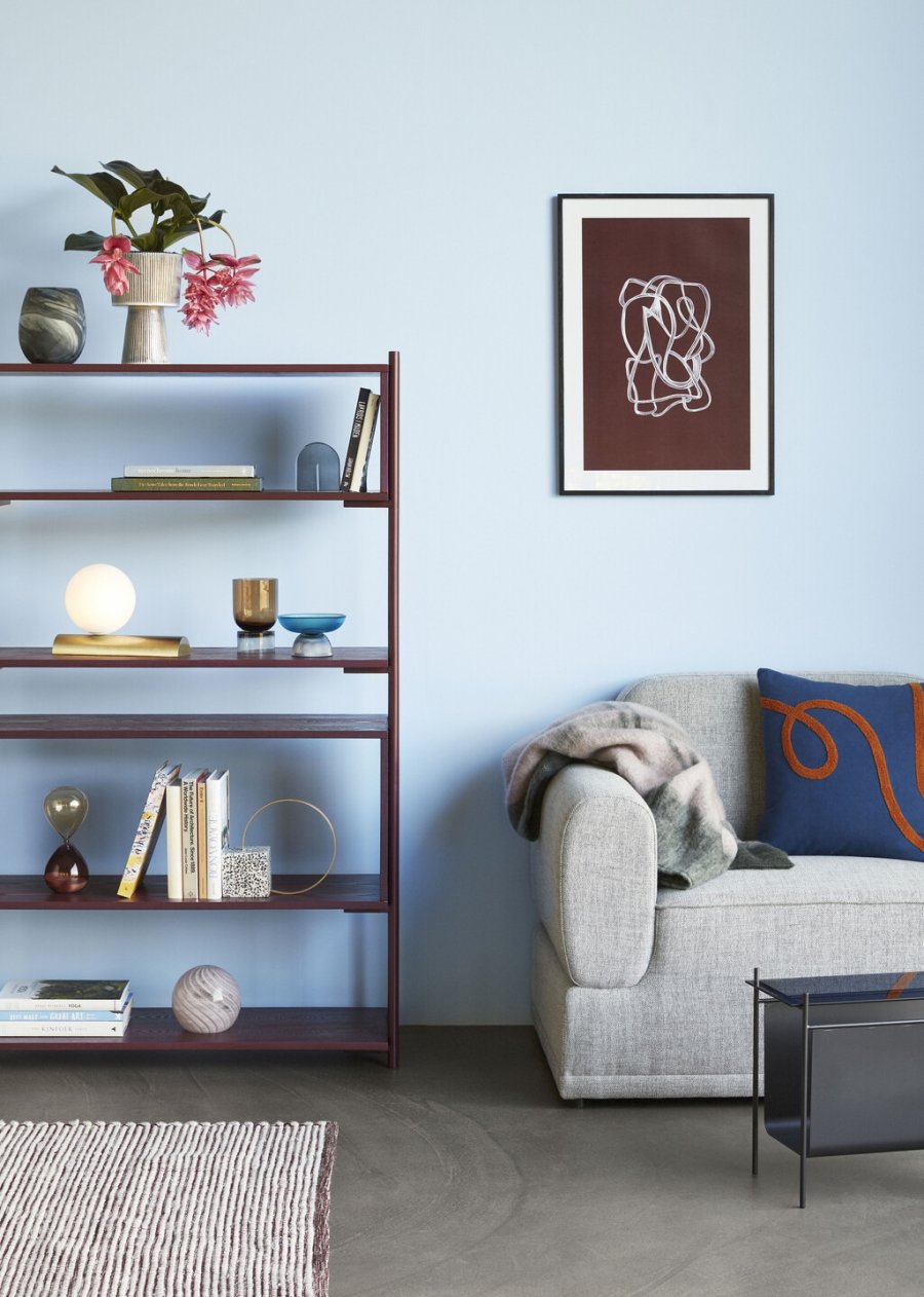 Hbsch Wave Kissen 50x50 cm, Blau/Orange