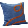 Hbsch Wave Kissen 50x50 cm, Blau/Orange