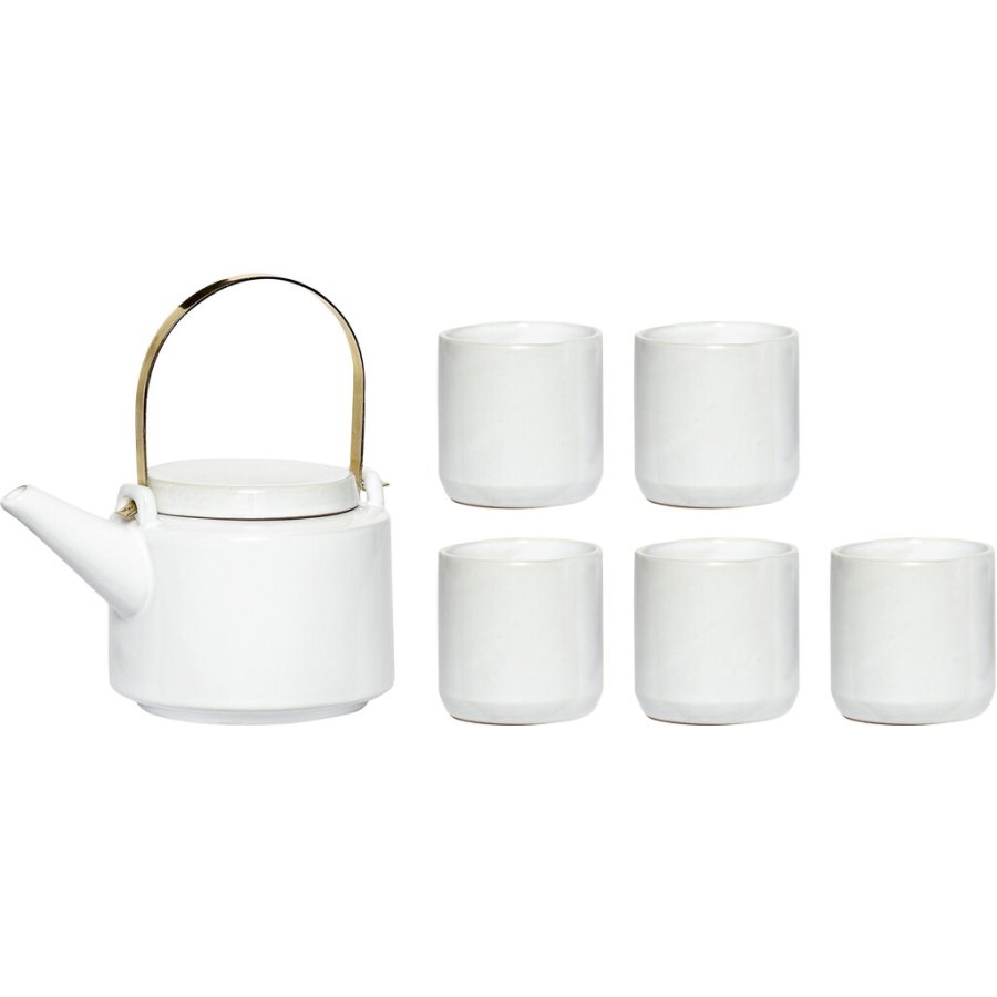 Hbsch Traditional Teeservice mit 5 Tassen, Wei