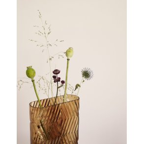 Hübsch Ivy Vase H23 cm, Tekstureret/Rav