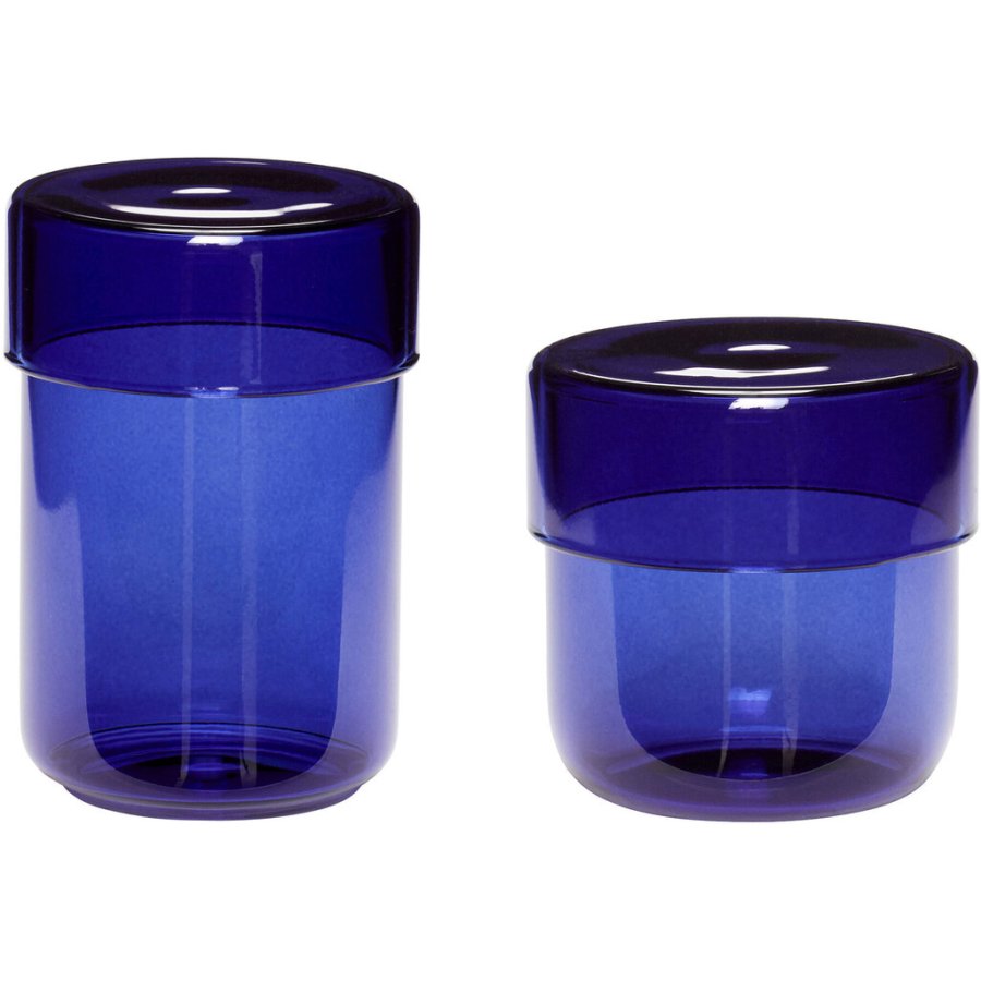 Hbsch Pop Aufbewahrungsglas 2er Set, Blau