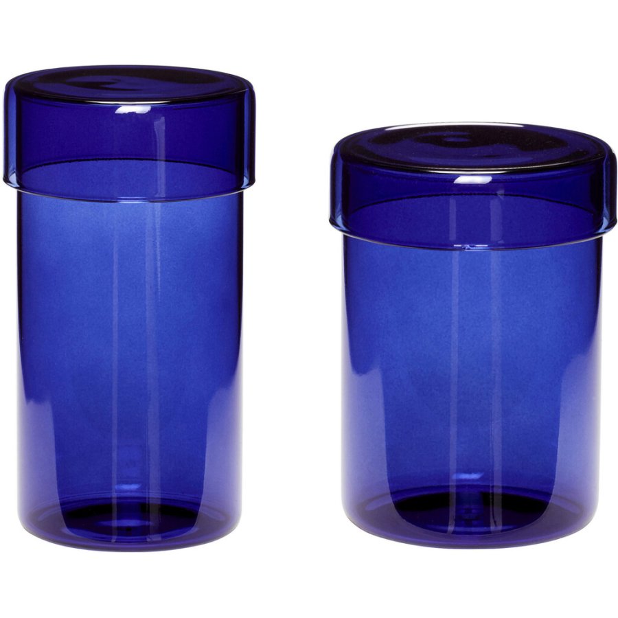 Hbsch Pop Aufbewahrungsglas Large 2er Set, Blau