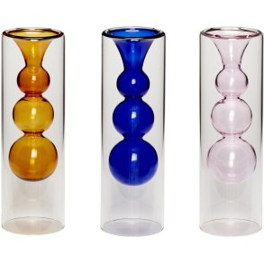 Hübsch Play Vasen 3er Set 23 cm, Orange/Blau/Rosa