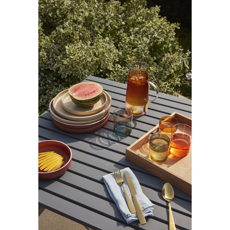 Hübsch Lemonade Glas 2 stk, Rav/Petrol