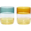 Hübsch Lemonade Glas 2 stk, Rav/Petrol