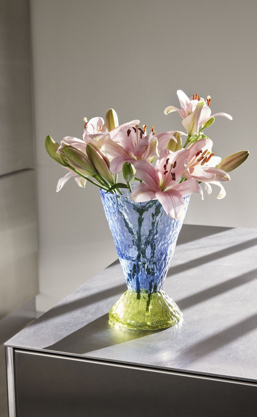 Hbsch Abyss Vase H29 cm, Blau/Olivgrn