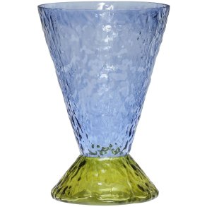 Hübsch Abyss Vase H29 cm, Blå/Olivengrøn