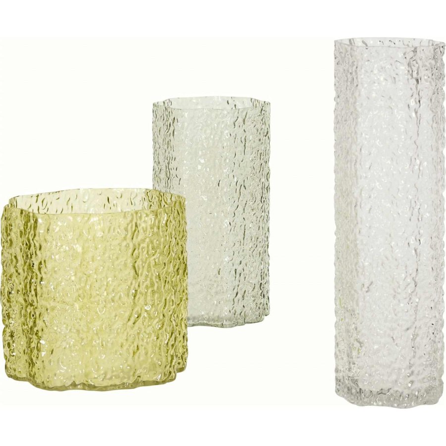 H&uuml;bsch Triple Vaser 3 stk, Klar/Gr�n