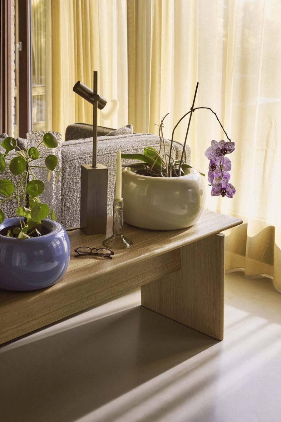 H&uuml;bsch Doodle Lysestage H17 cm, Olivengr�n