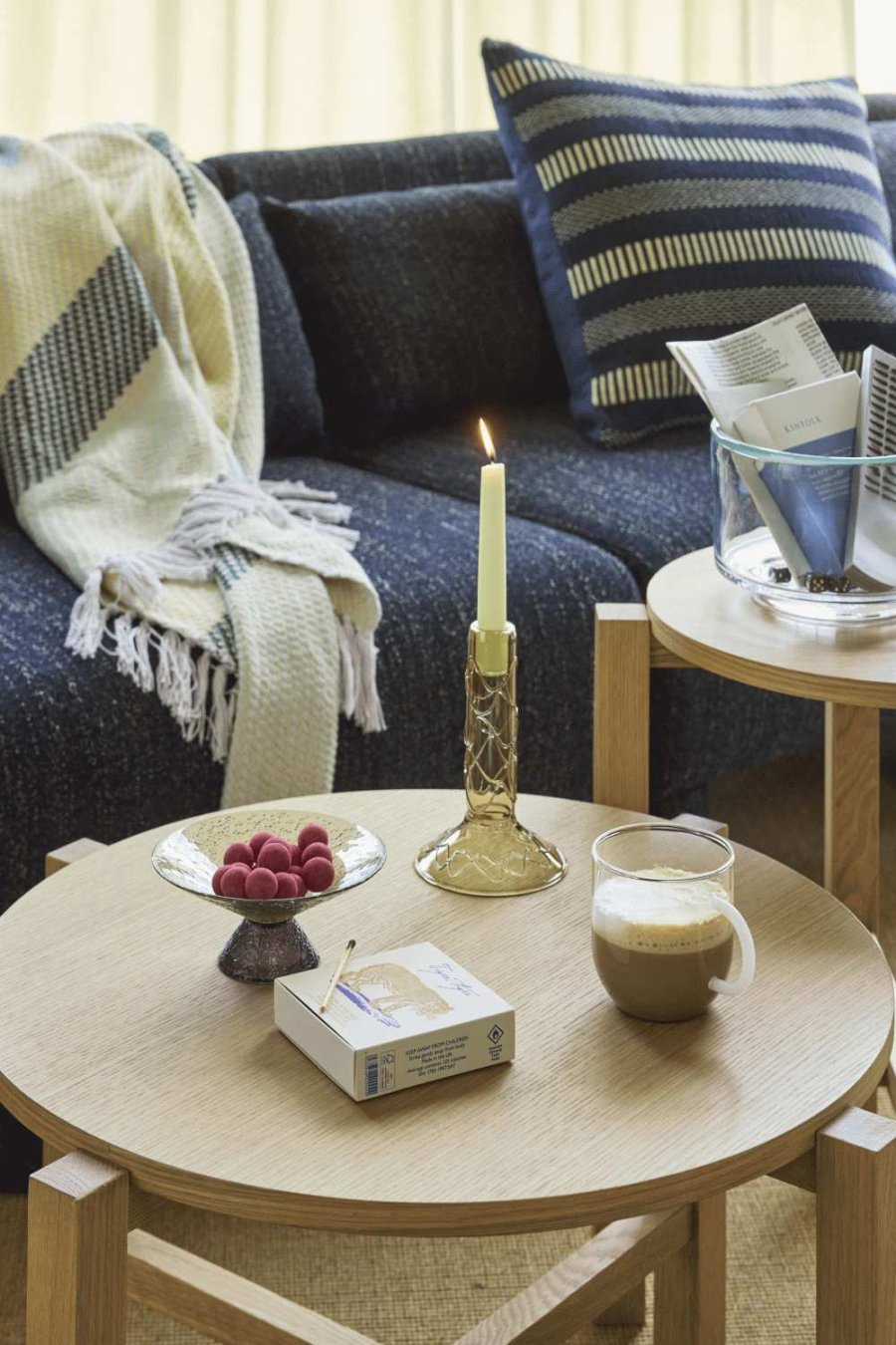 H&uuml;bsch Doodle Lysestage H17 cm, Olivengr�n