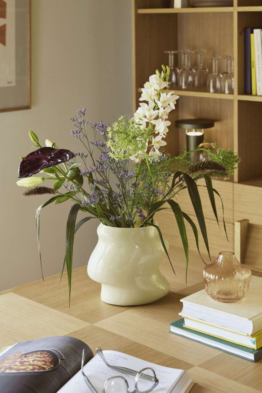 H&uuml;bsch Lote Vase H20 cm, Sand