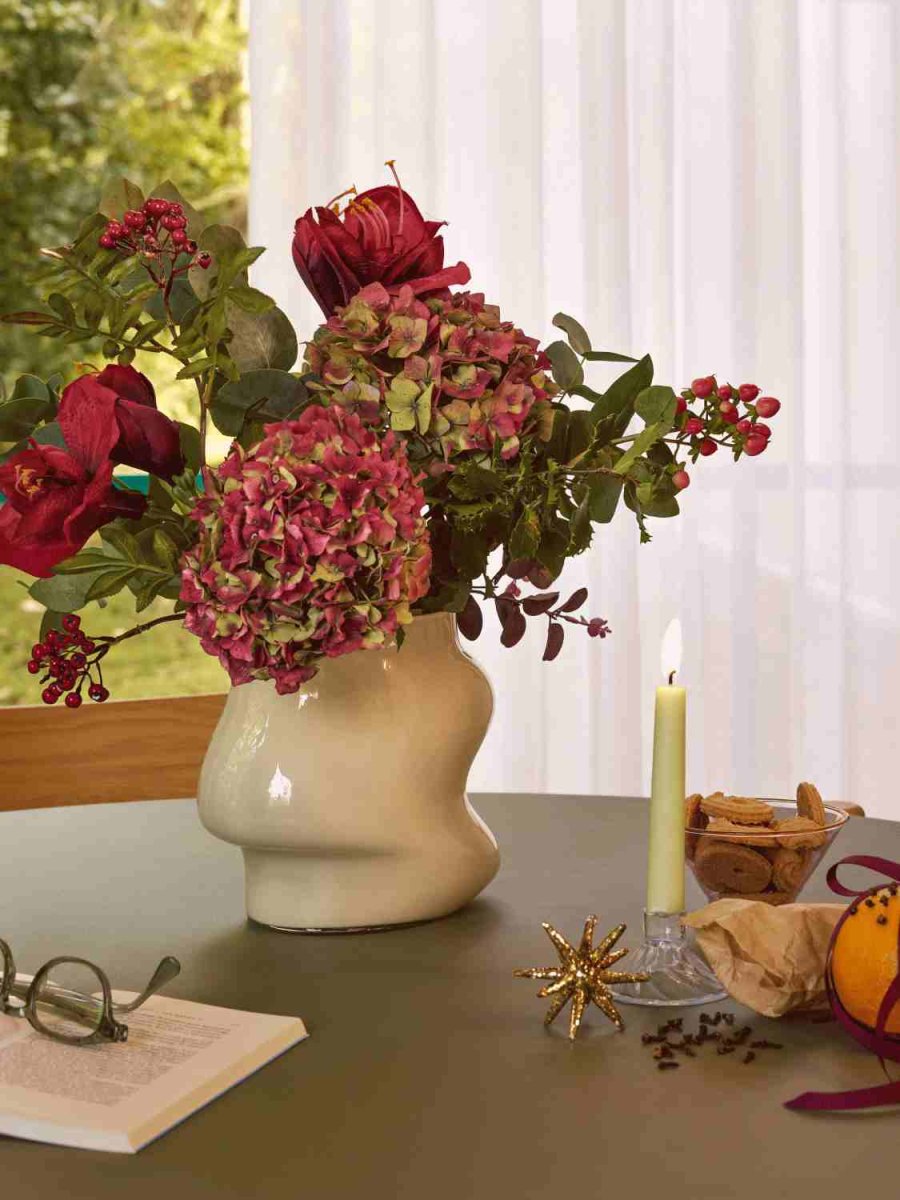 H&uuml;bsch Lote Vase H20 cm, Sand