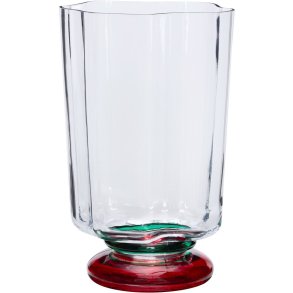 H&uuml;bsch Verre Vase H28 cm, Gr�n/R�d