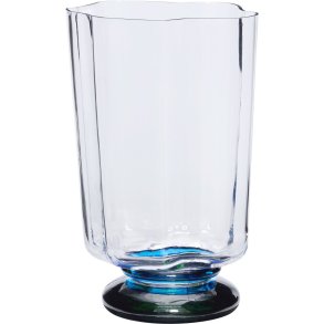 H&uuml;bsch Verre Vase H28 cm, Bl�/M�rkegr�n