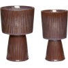 Hbsch Plinth Blumentopf 2er Set, Braun/Lila