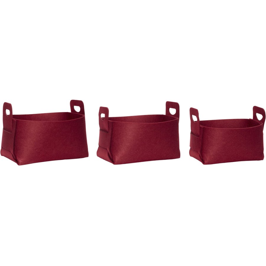 Hbsch Filz Korb 3er Set, Rot