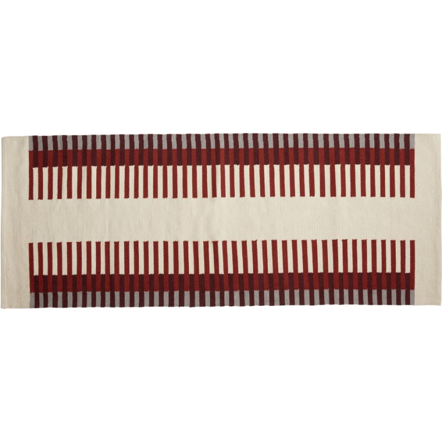 Hbsch Key Teppich 80x200 cm, Rot/Beige