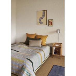 Hübsch Twist Sengetæppe 260x260 cm, Mørkegrøn/Multicolour