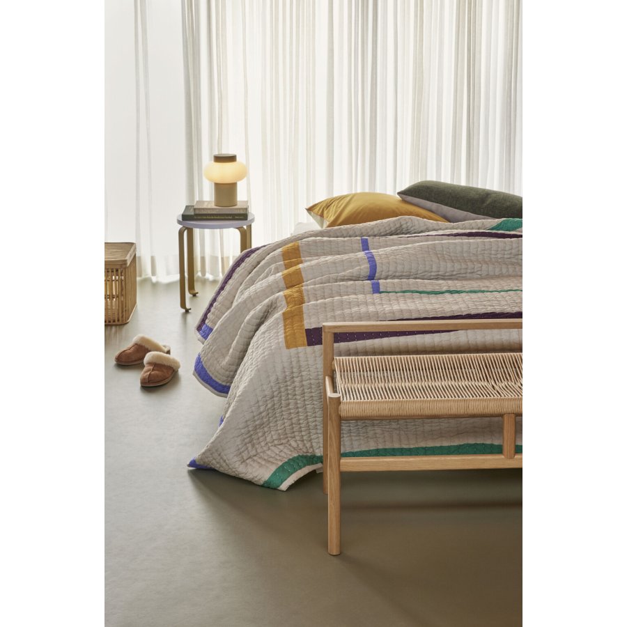 Hbsch Twist Tagesdecke 260x260 cm, Sand/Multicolour