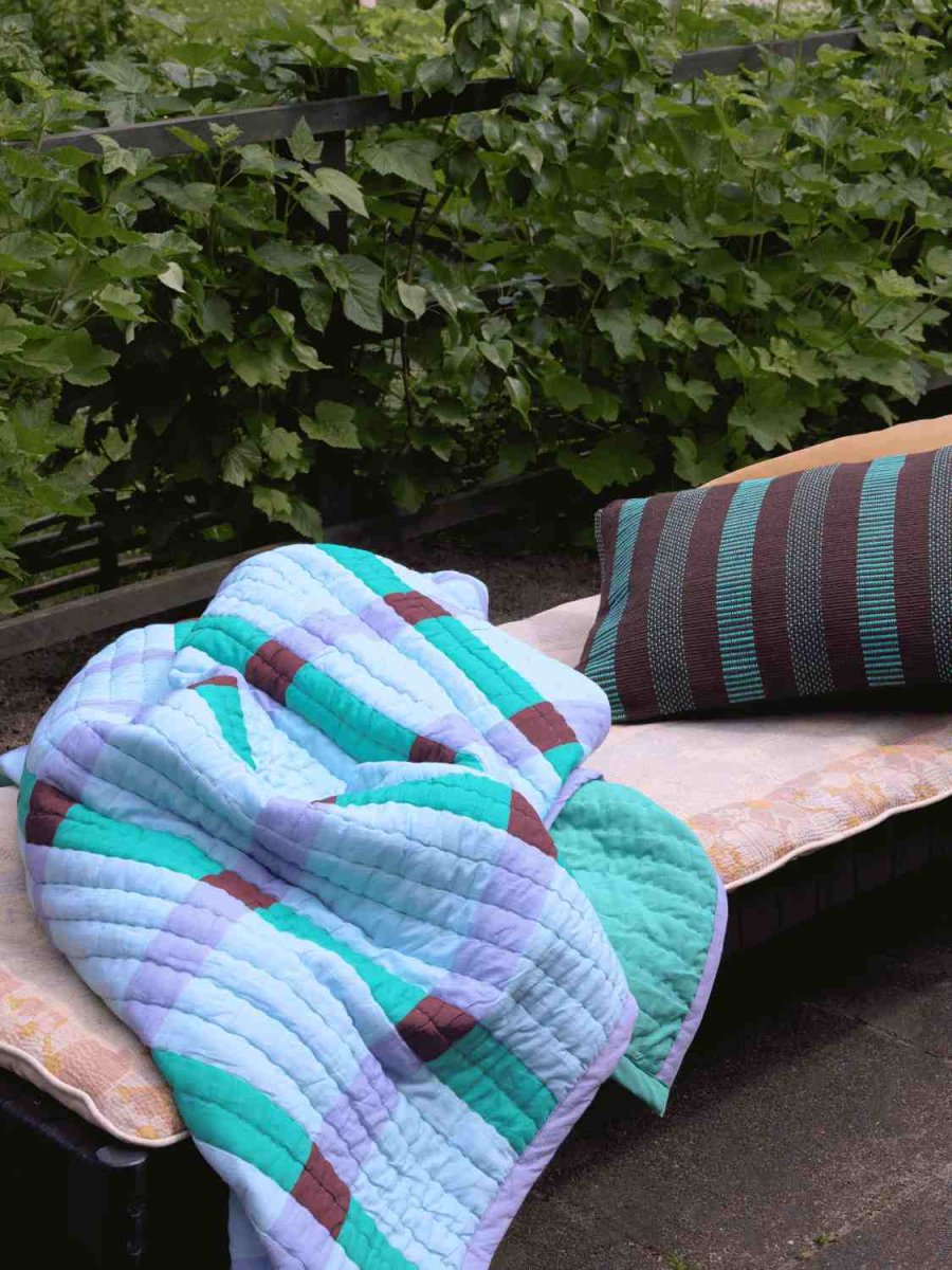 H&uuml;bsch Tento Decke 140x200 cm, Blau/Gr&uuml;n