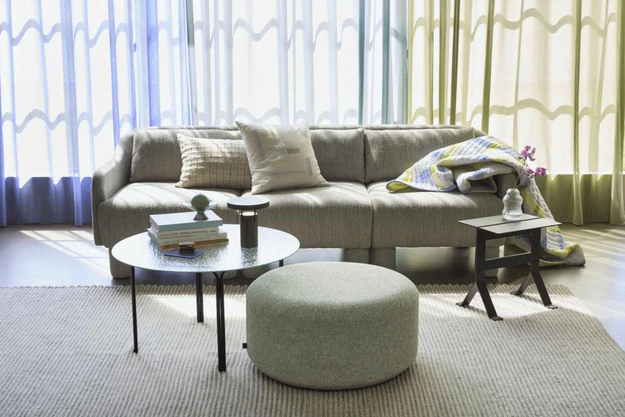 H&uuml;bsch Tento Decke 140x200 cm, Grau/Gelb