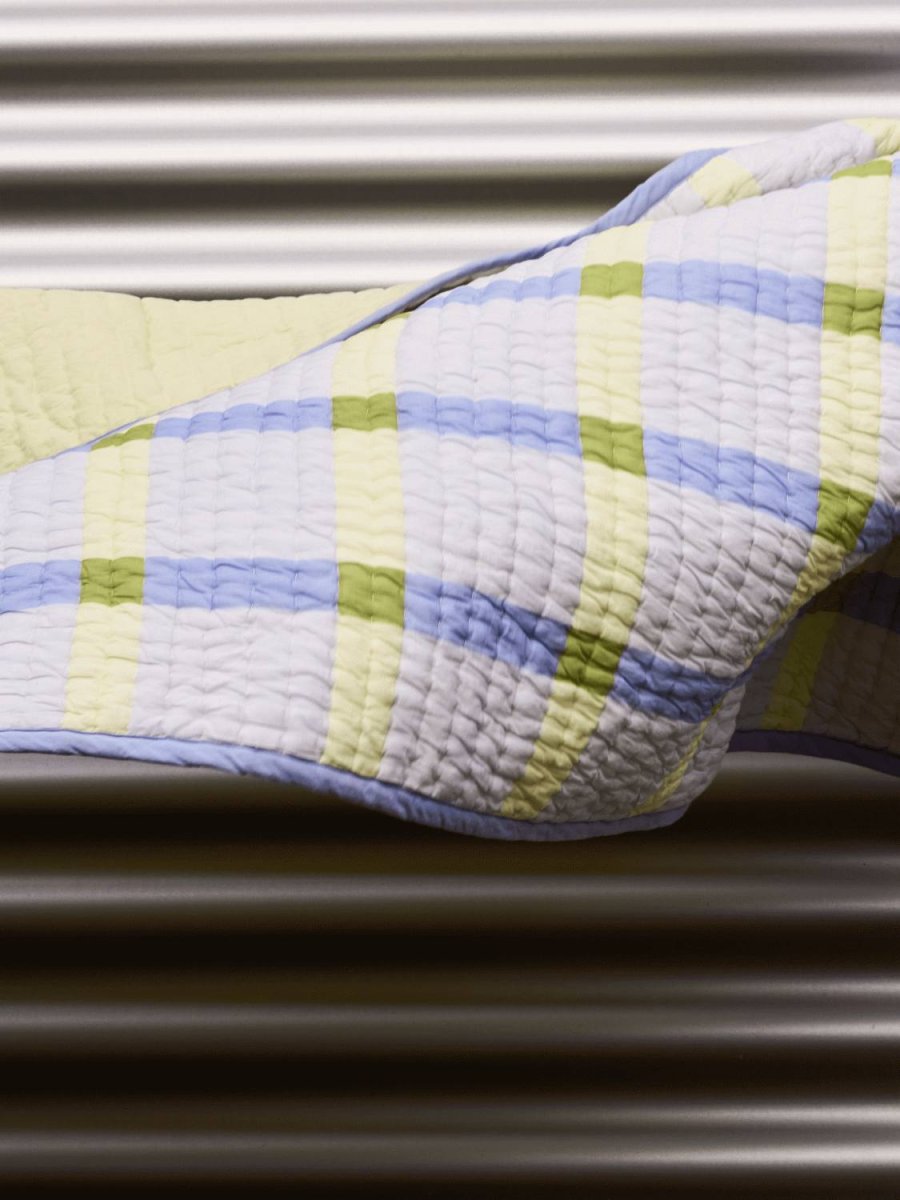 H&uuml;bsch Tento Decke 140x200 cm, Grau/Gelb