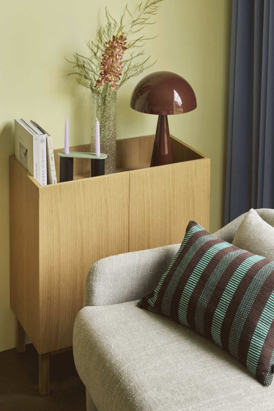 H&uuml;bsch Morph Kissen 40x60 cm, Braun/Gr&uuml;n