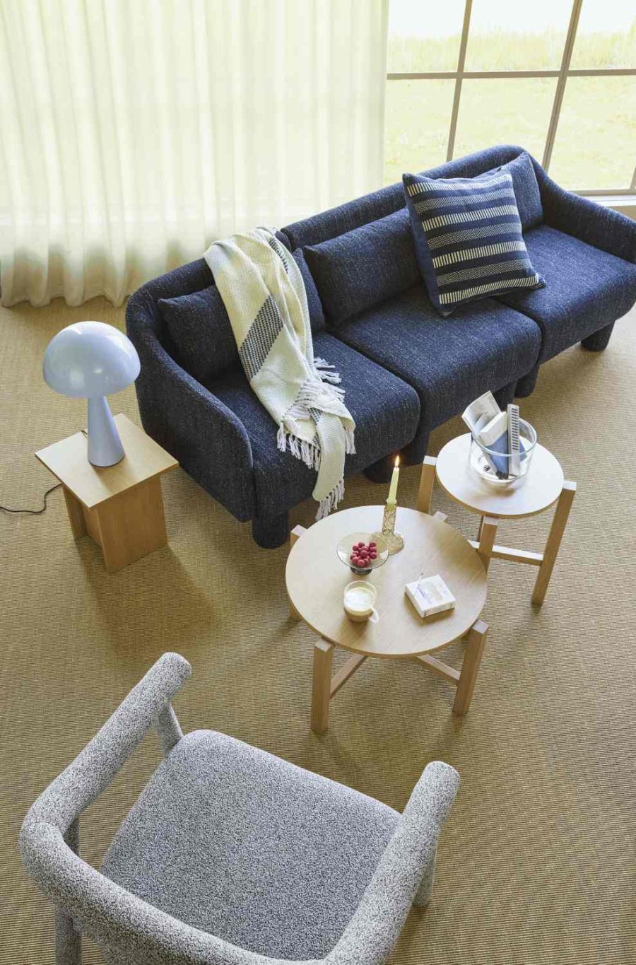 H&uuml;bsch Morph Kissen 60x60 cm, Hellblau