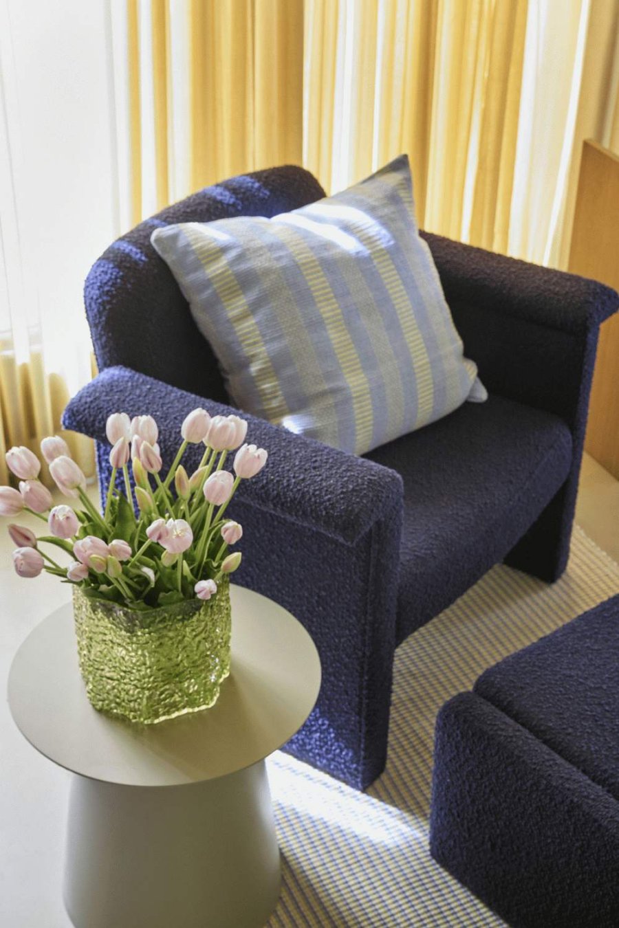 H&uuml;bsch Morph Kissen 60x60 cm, Hellblau/Gelb