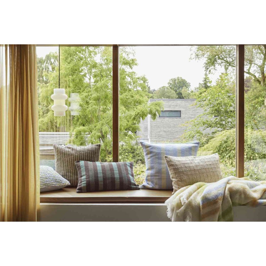 H&uuml;bsch Morph Kissen 60x60 cm, Hellblau/Gelb